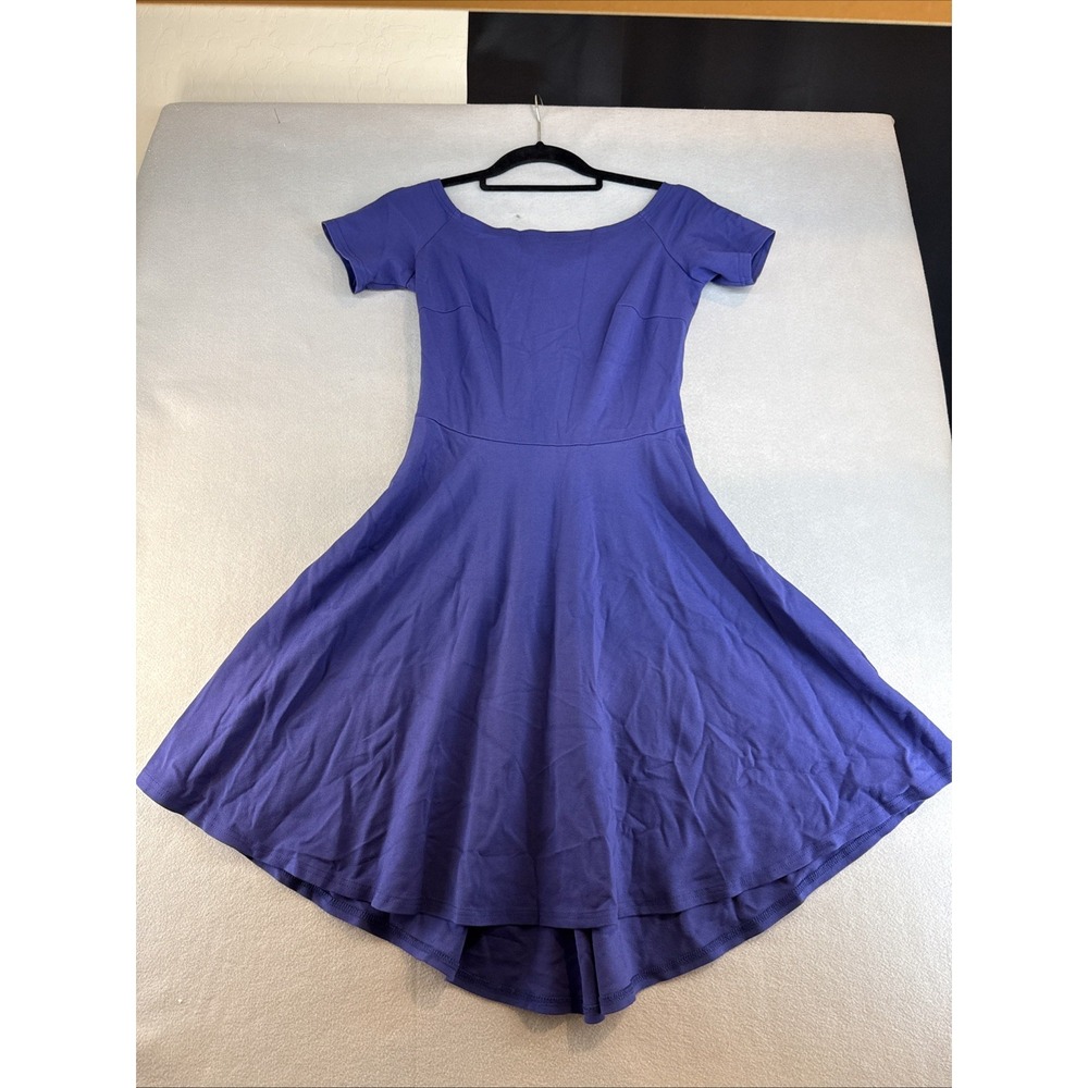 Sarin Mathews Medium Blue Dress, Shortsleeve, Wide Neckline, Side‎ Zipper